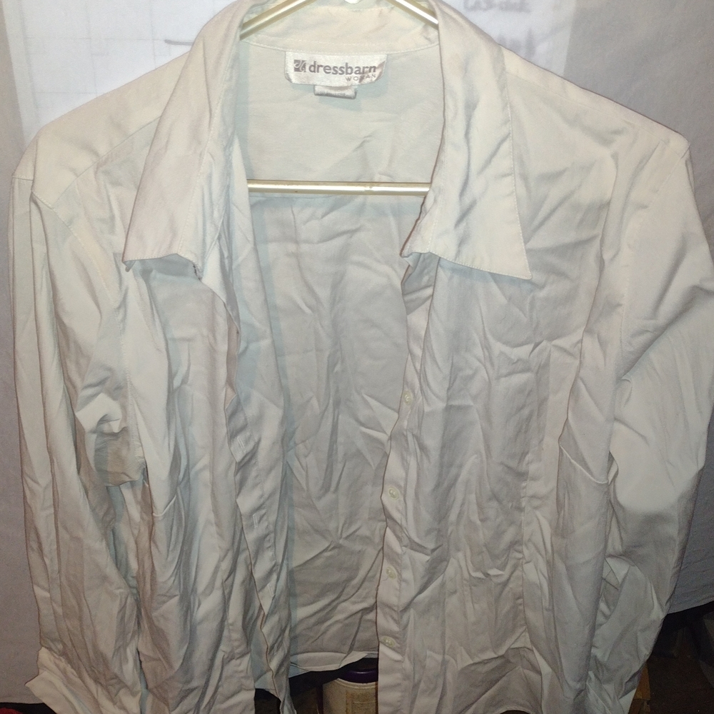 Dressbarn White Button-Up Shirt